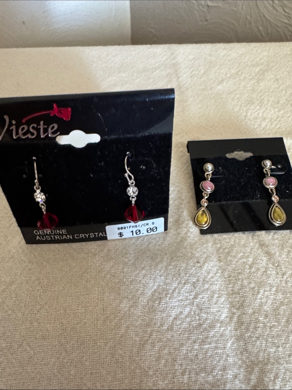 Vieste Red Crystal Drop Earrings – Women's Jewelry